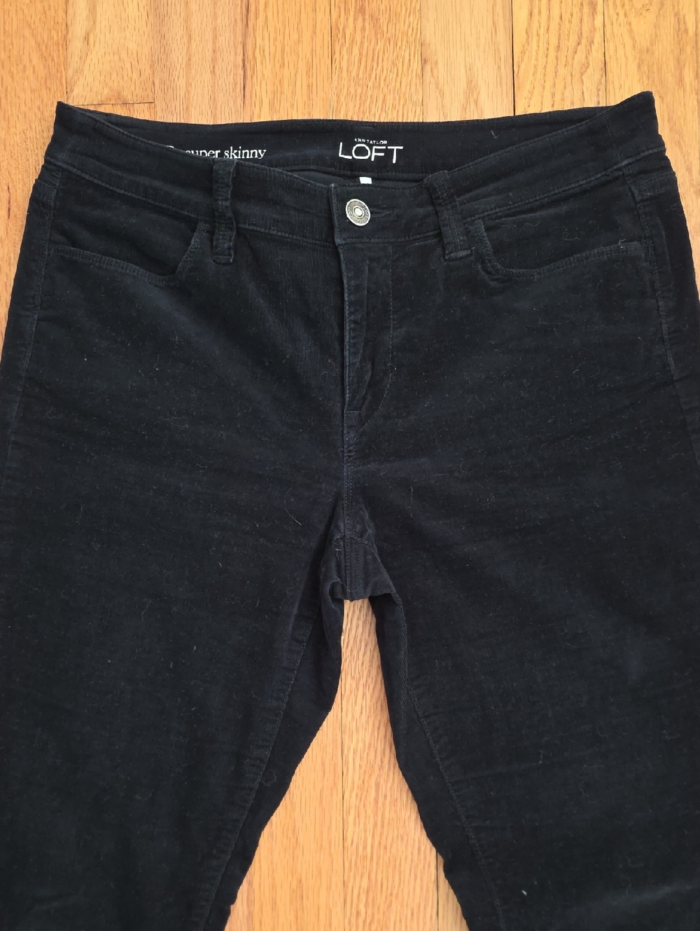 LOFT Black Corduroy Super Skinny Pants